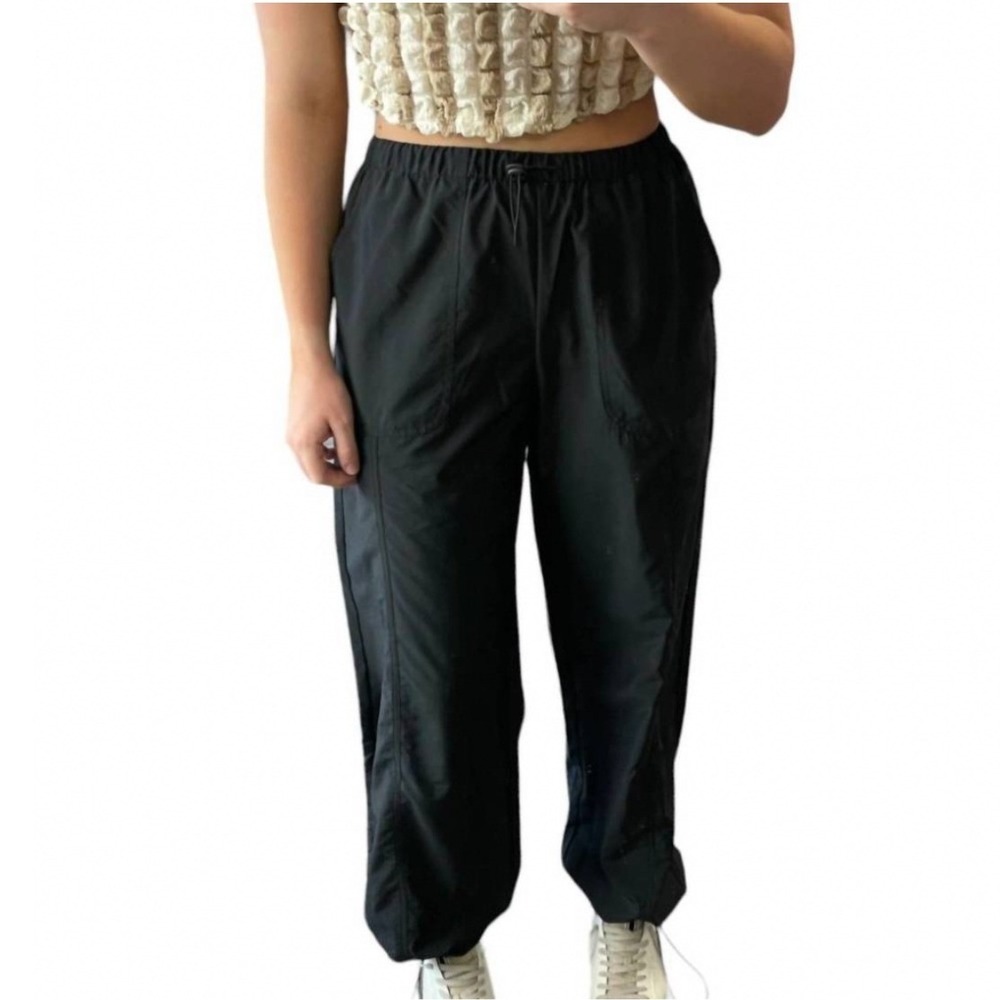 Le Lis Collection Black Nylon Parachute Jogger Pants Size Small